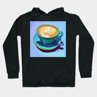 Cappucino Alla Prima Digital Oil Painting Hoodie